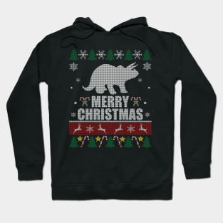 Triceratops Dinosaur Merry Christmas Hoodie